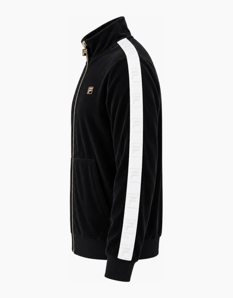 Fila Gold Bosco Velour Track Top Jacket Black