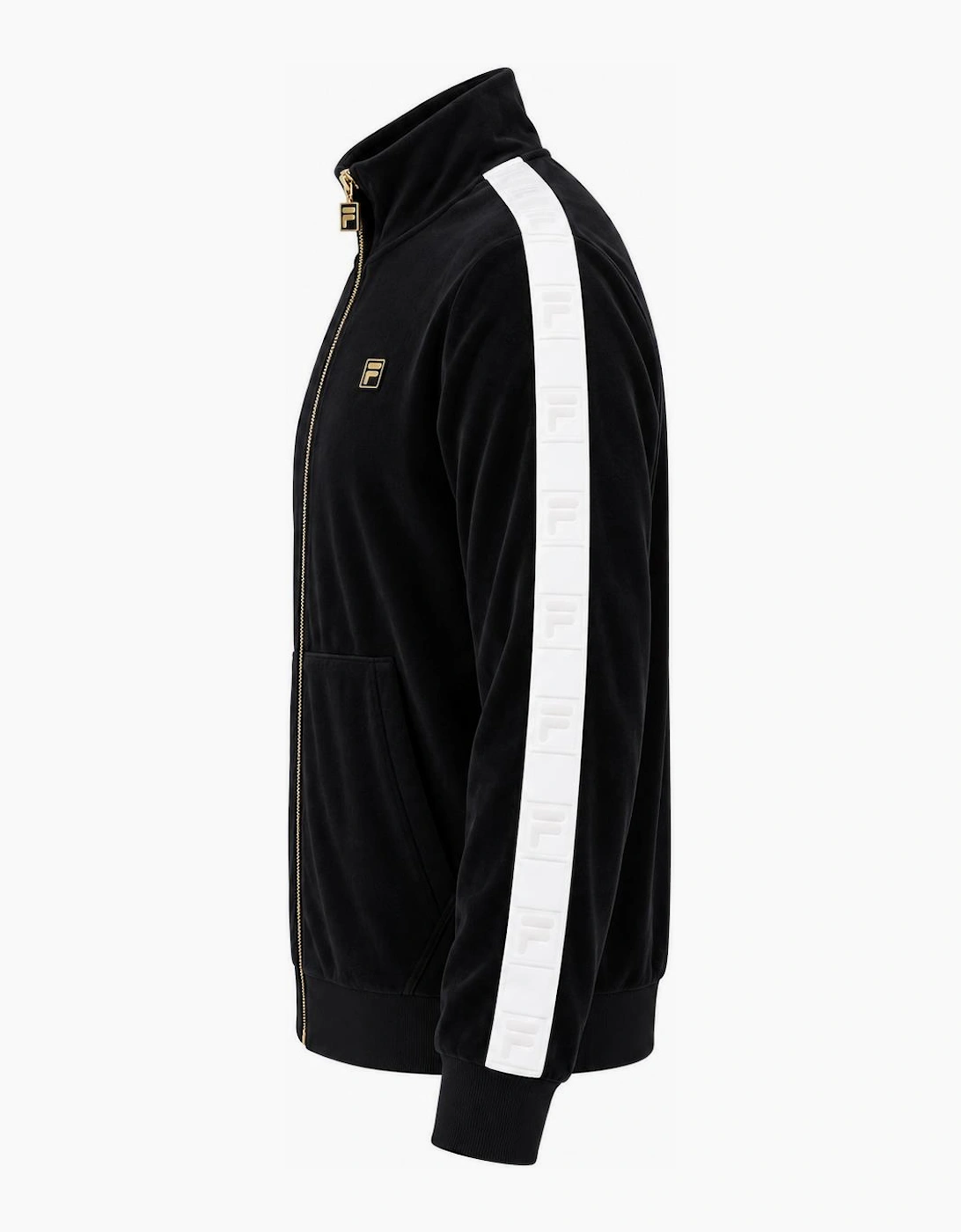 Fila Gold Bosco Velour Track Top Jacket Black