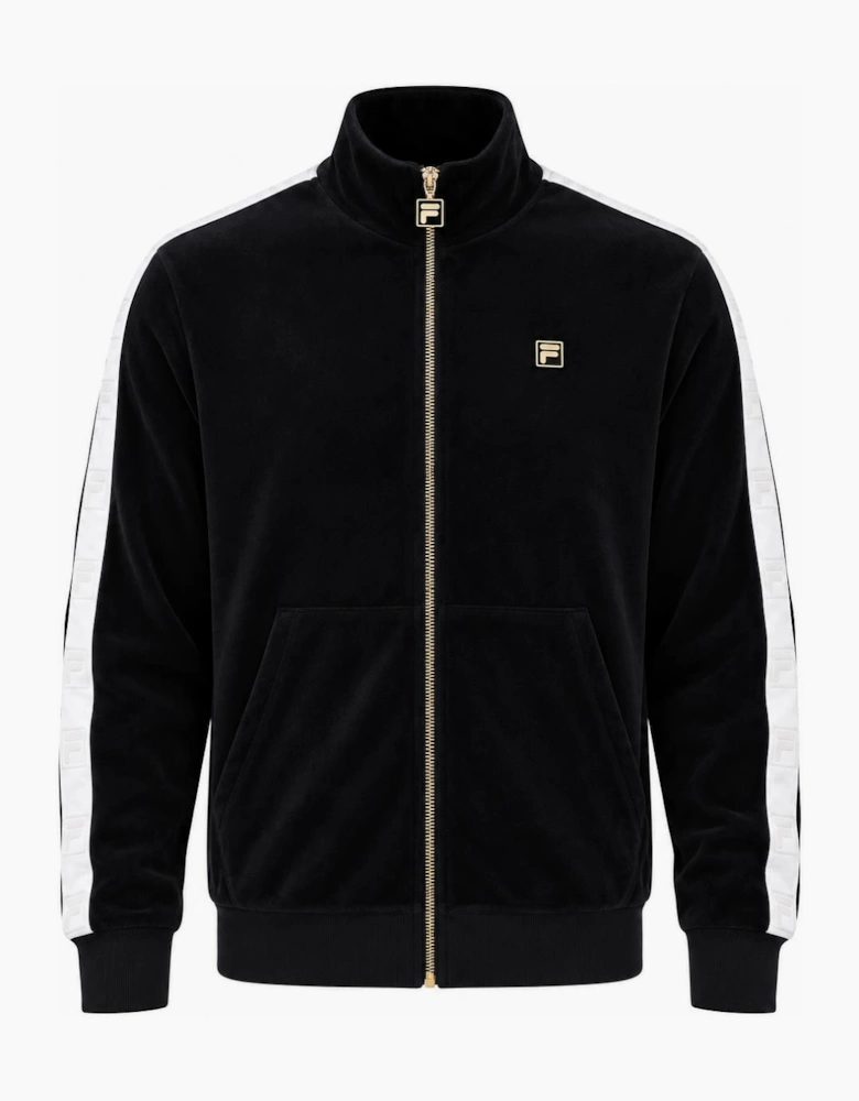 Fila Gold Bosco Velour Track Top Jacket Black