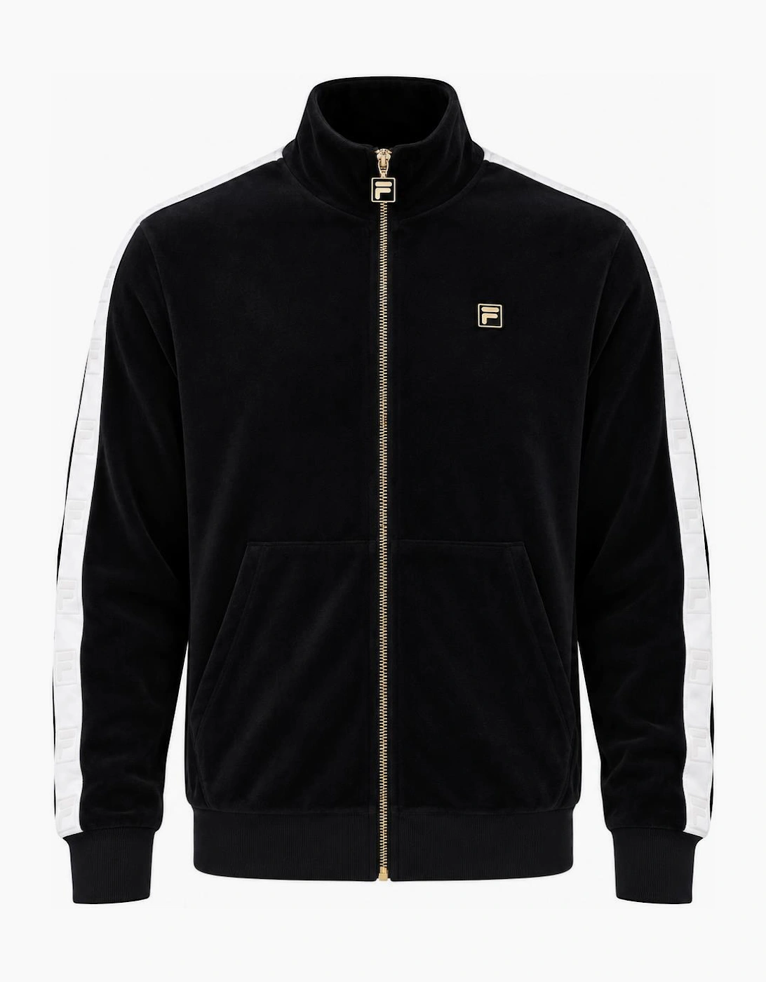 Fila Gold Bosco Velour Track Top Jacket Black