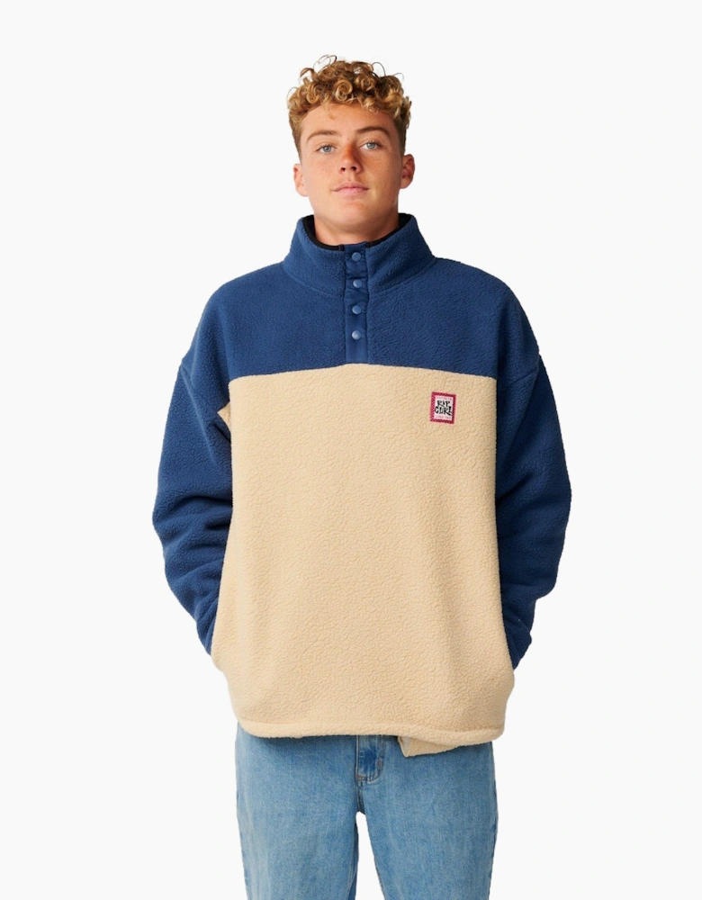 Rip Curl Mens Streamline Polar Button-Up Half Zip Fleece