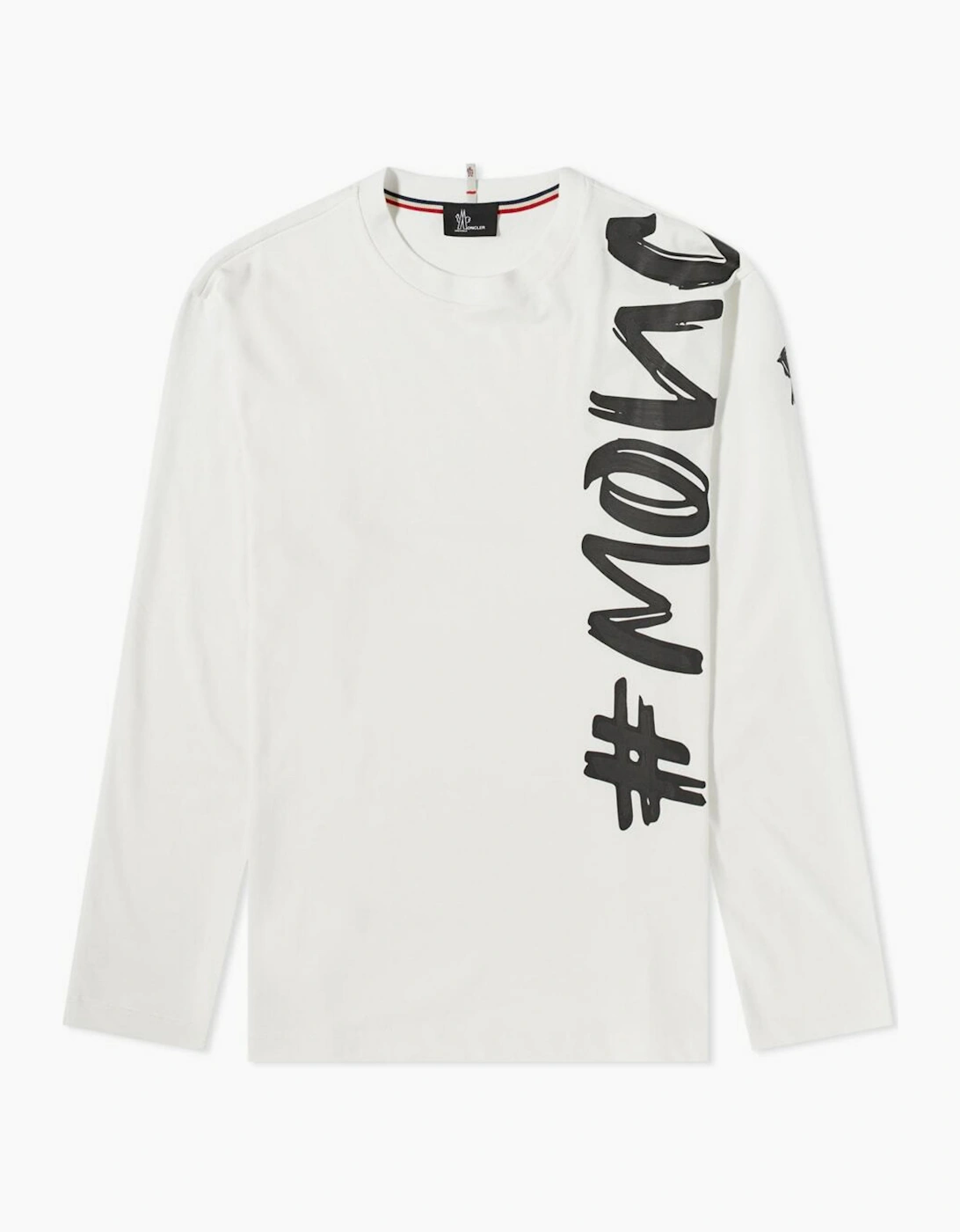 MONCLER GRENOBLE SIDE LOGO LONG SLEEVE TEE WHITE