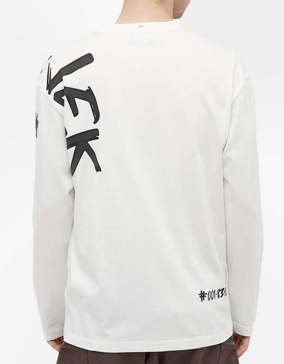 MONCLER GRENOBLE SIDE LOGO LONG SLEEVE TEE WHITE