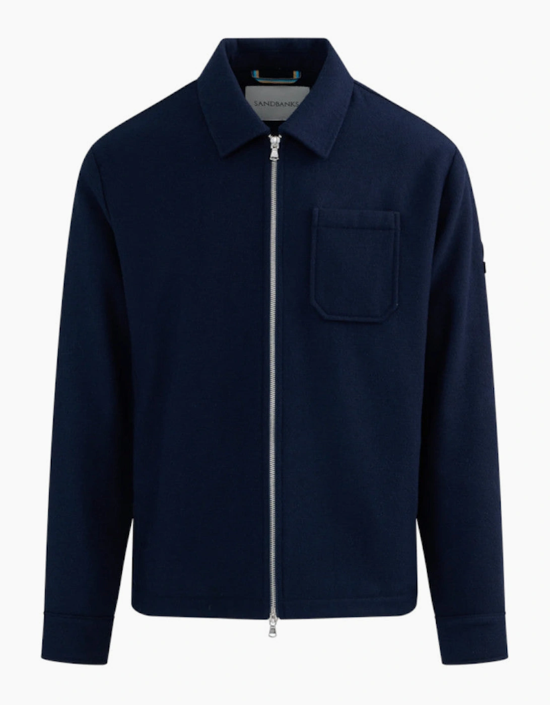 Sandbanks Wool Zip Shirt Navy