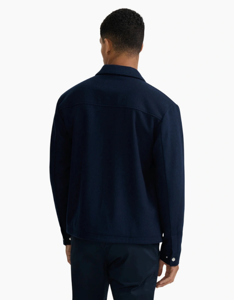 Sandbanks Wool Zip Shirt Navy