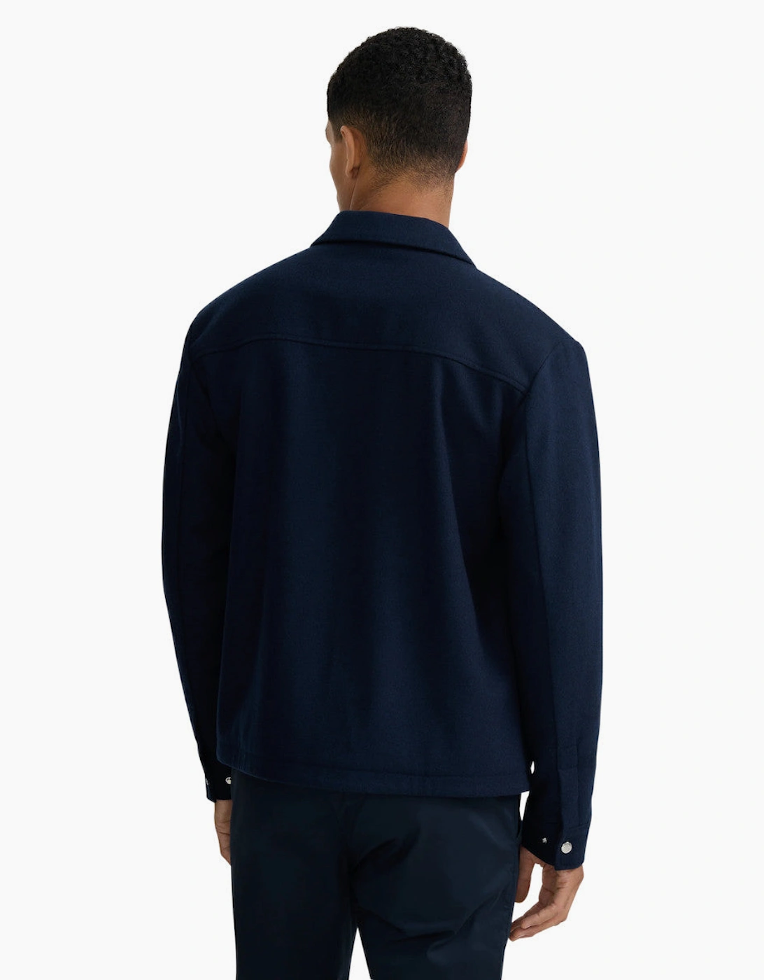 Sandbanks Wool Zip Shirt Navy