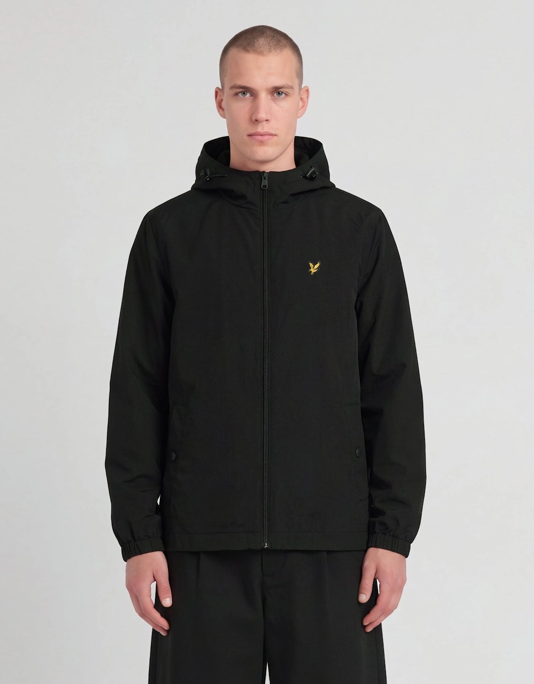 Lyle And Scott Men's Water Resistant Hooded Jacket - Black - Size: 38/Regular
