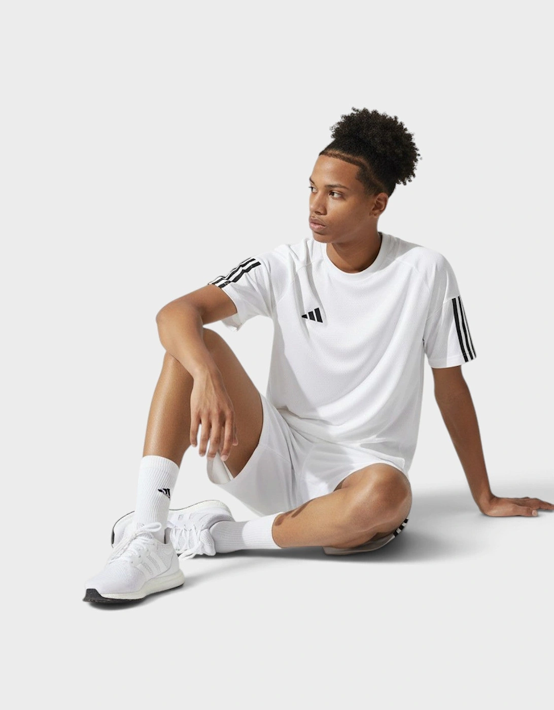 Sereno Aeroready 3 Stripes Tee White Black