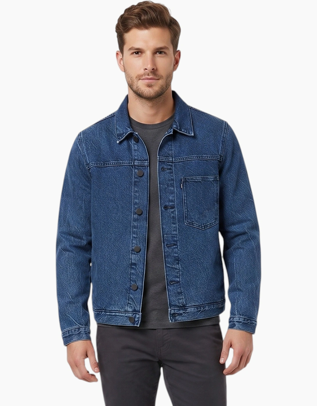 LEVIS S40116 TRUCKER Jacket Mens Denim Jacket Regular Fit Cotton Blue Boyfriend