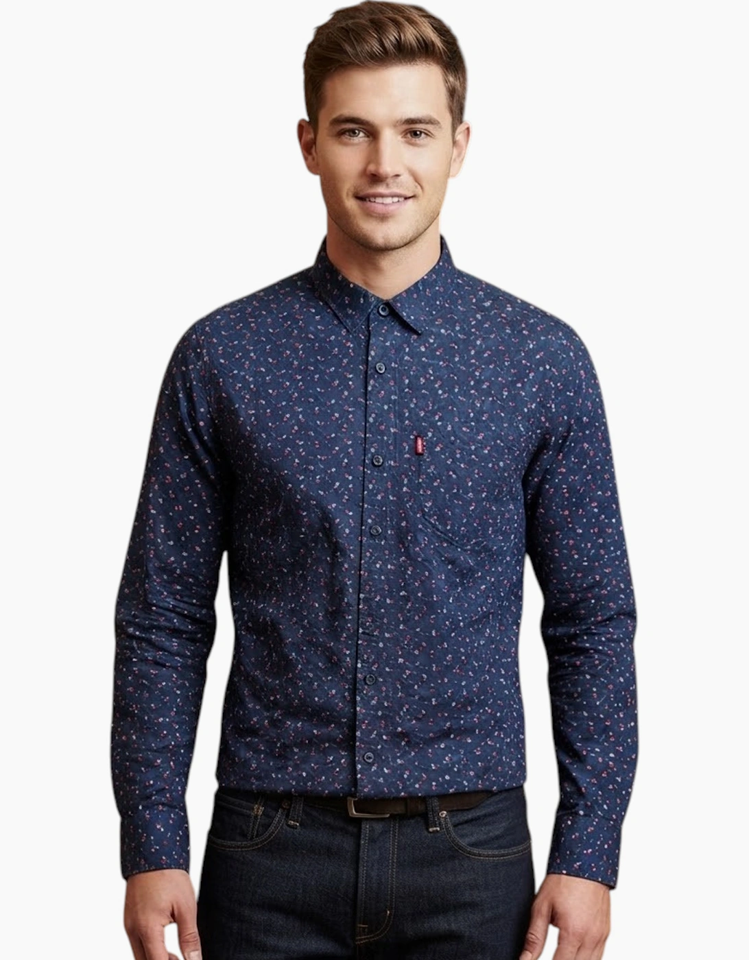 Levi's Men's LEVIS Mens Shirts Cotton Long Sleeve Summer Shirt - Navy - Size: Regular/36