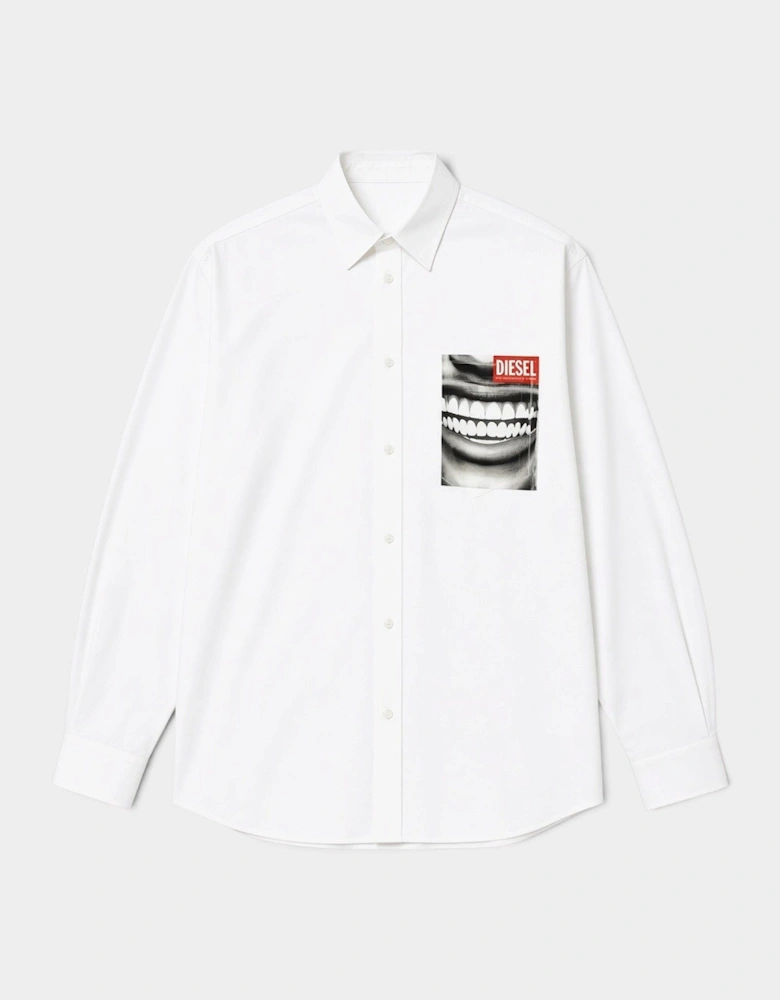S-Mon Graphic Print Shirt Bright White
