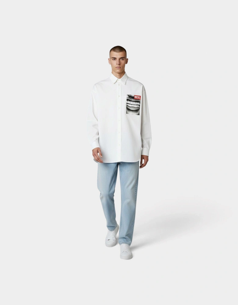 S-Mon Graphic Print Shirt Bright White