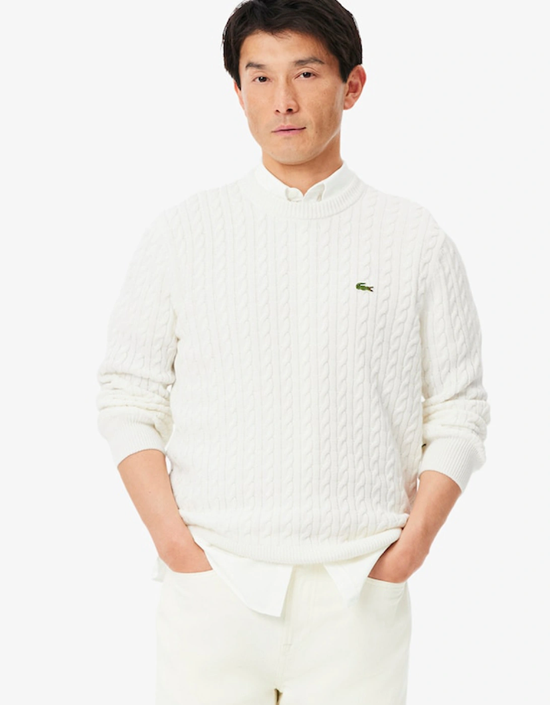 Lacoste Cable Knit Cotton Sweater