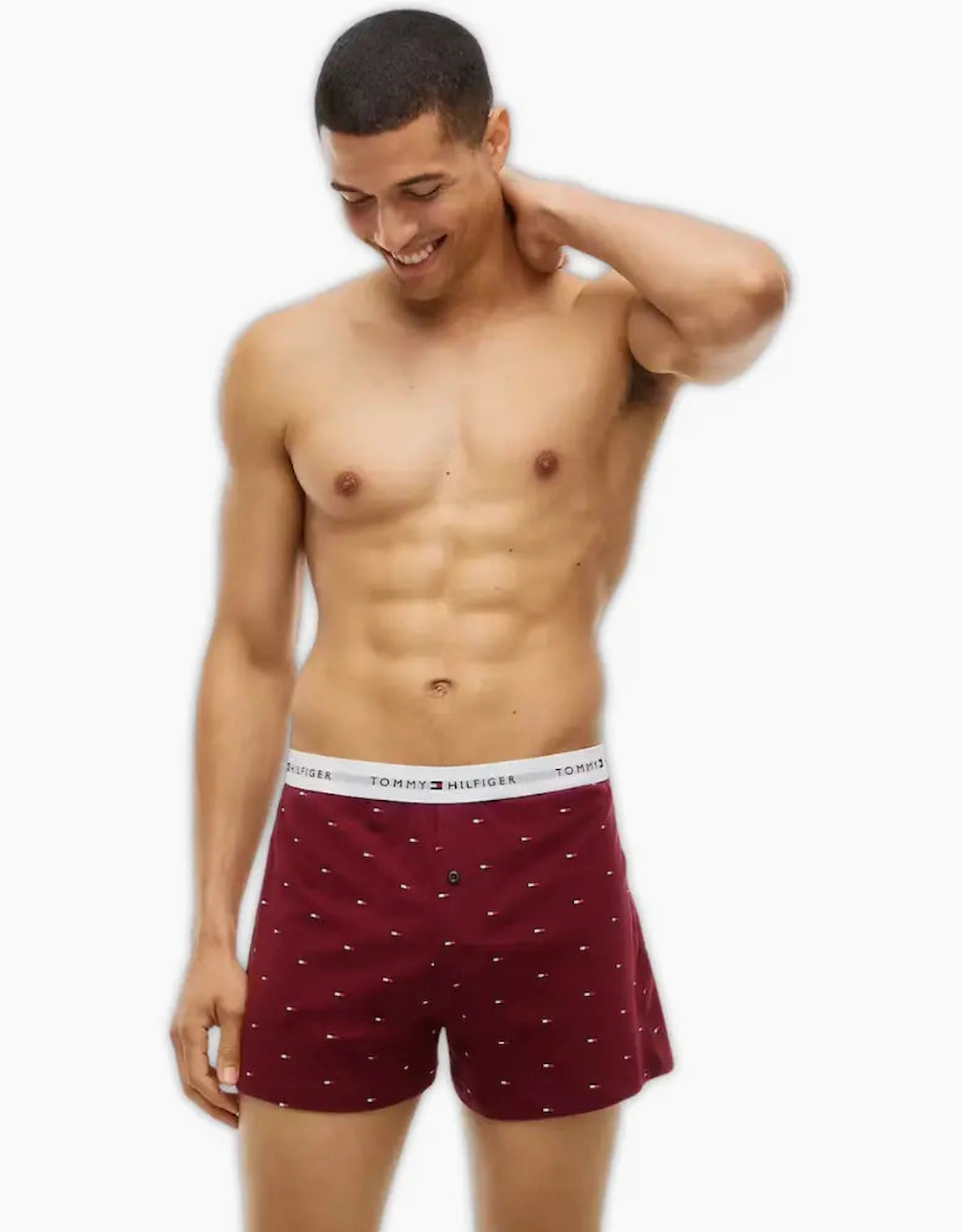 2-Pack Flag Print Jersey Boxer Shorts, Burguny/Navy