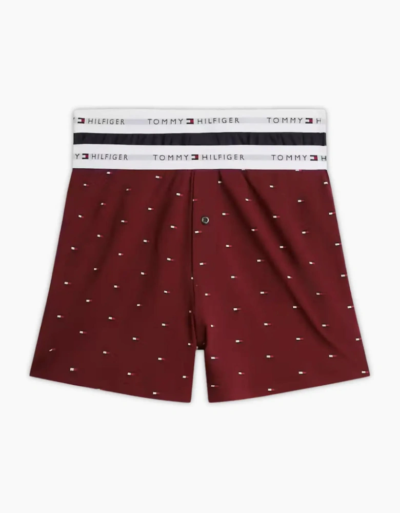 2-Pack Flag Print Jersey Boxer Shorts, Burguny/Navy