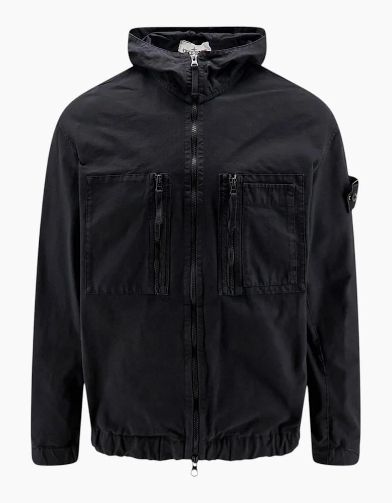 Stone Island Organic Cotton Ripstop Black Jacket