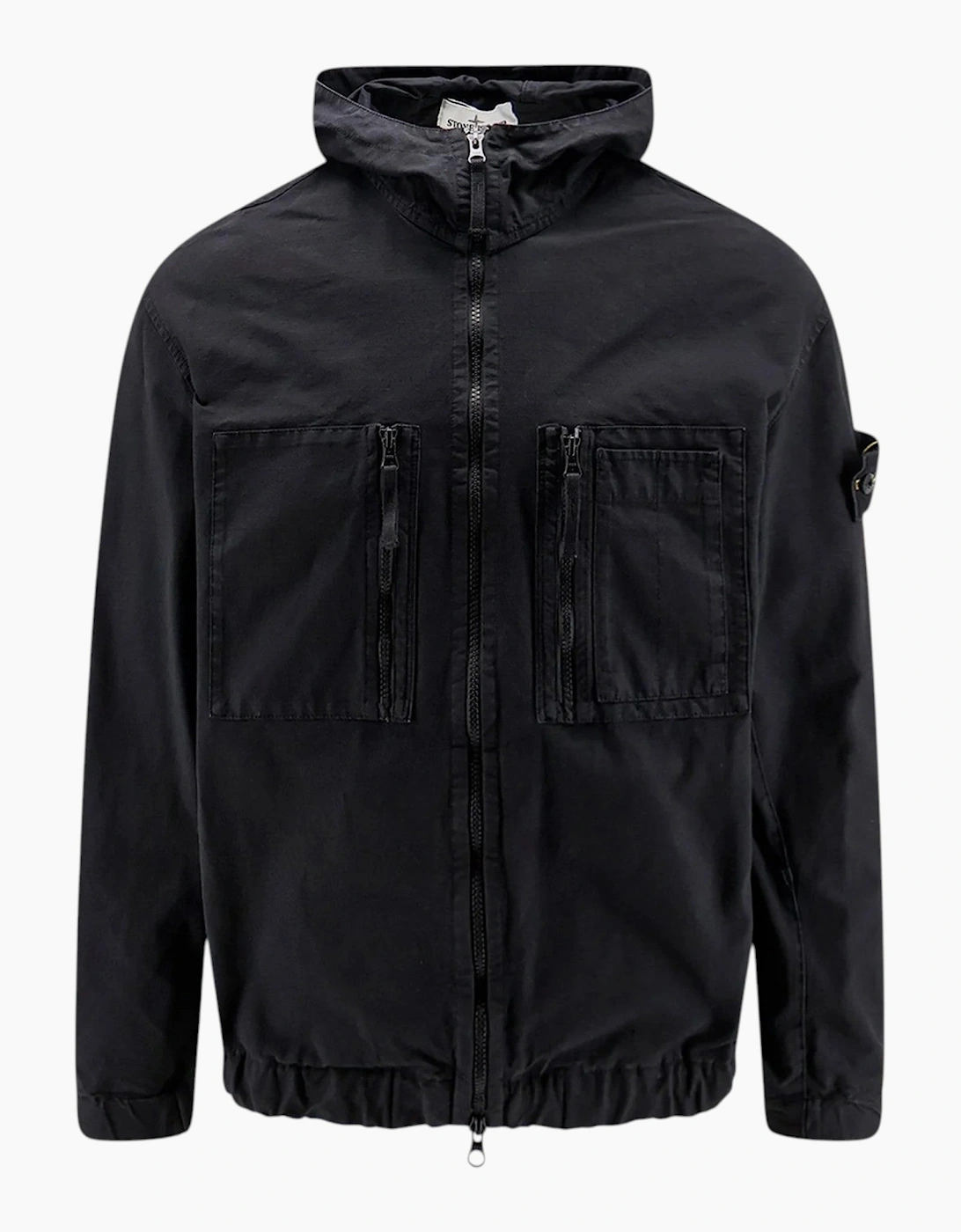 Stone Island Organic Cotton Ripstop Black Jacket