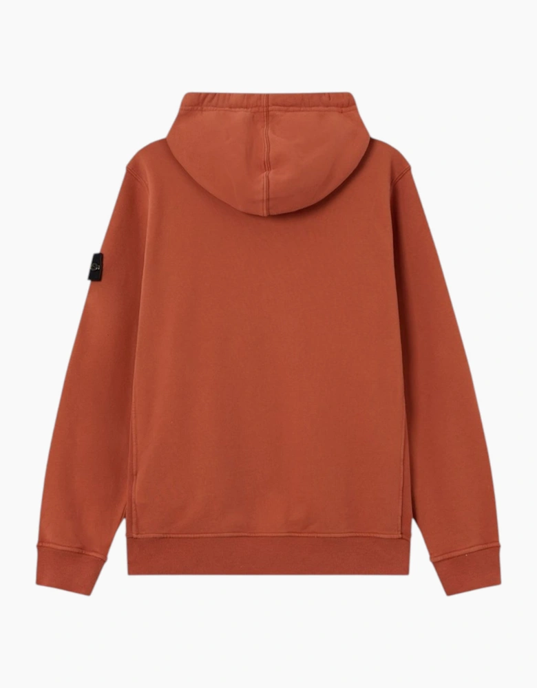 Stone Island Brushed Organic Cotton Brick Red Hoodie