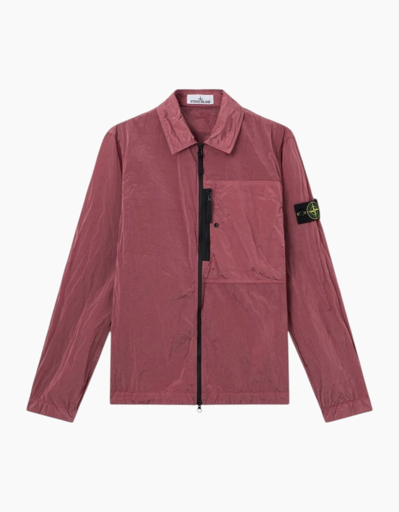 Stone Island Nylon Metal Zip-Up Geranium Pink Overshirt