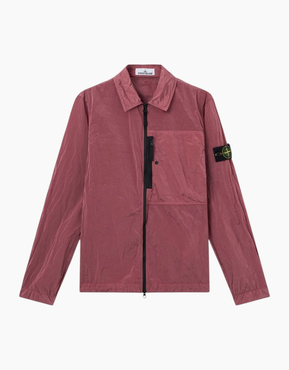 Stone Island Nylon Metal Zip-Up Geranium Pink Overshirt