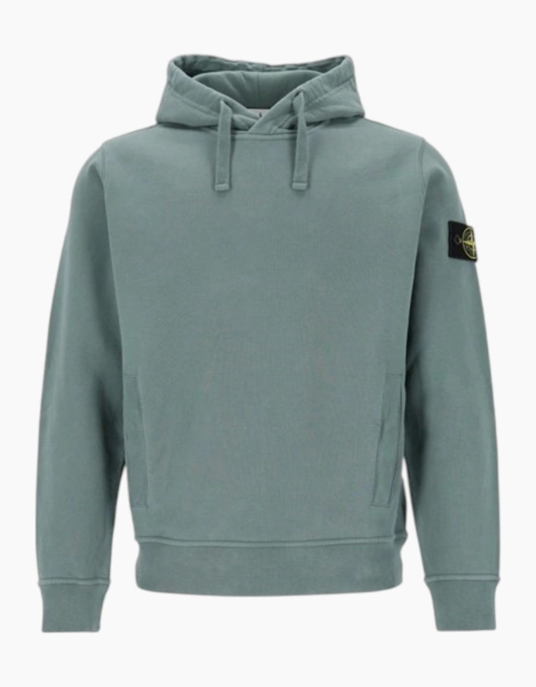 Stone Island Brushed Organic Cotton Green Hoodie