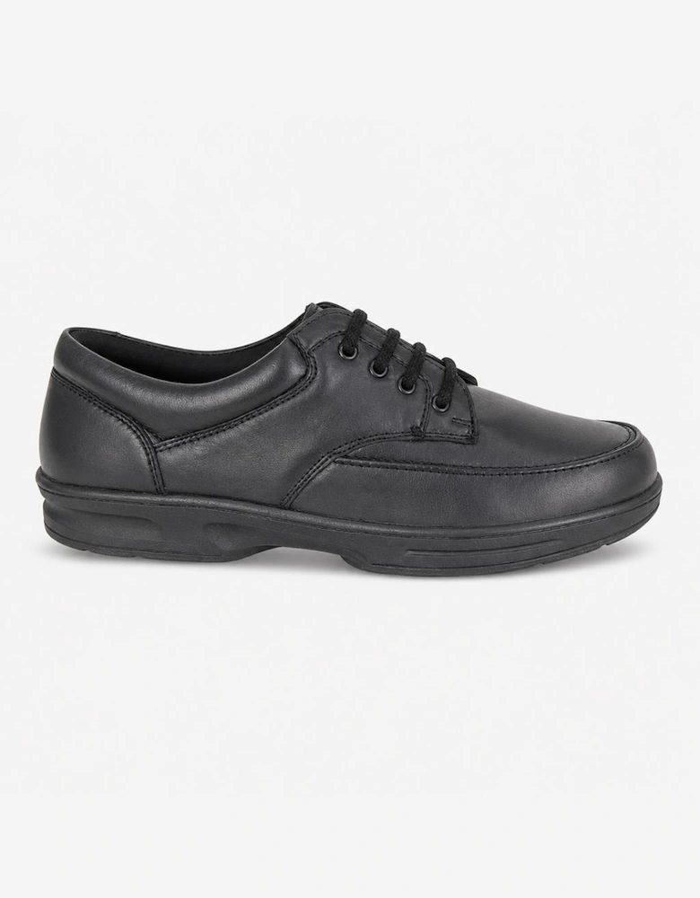 Dr Keller BRIAN Mens Leather Comfort Fit Lace-Up Shoes Black