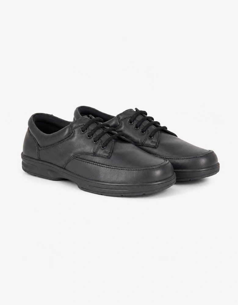 Dr Keller BRIAN Mens Leather Comfort Fit Lace-Up Shoes Black