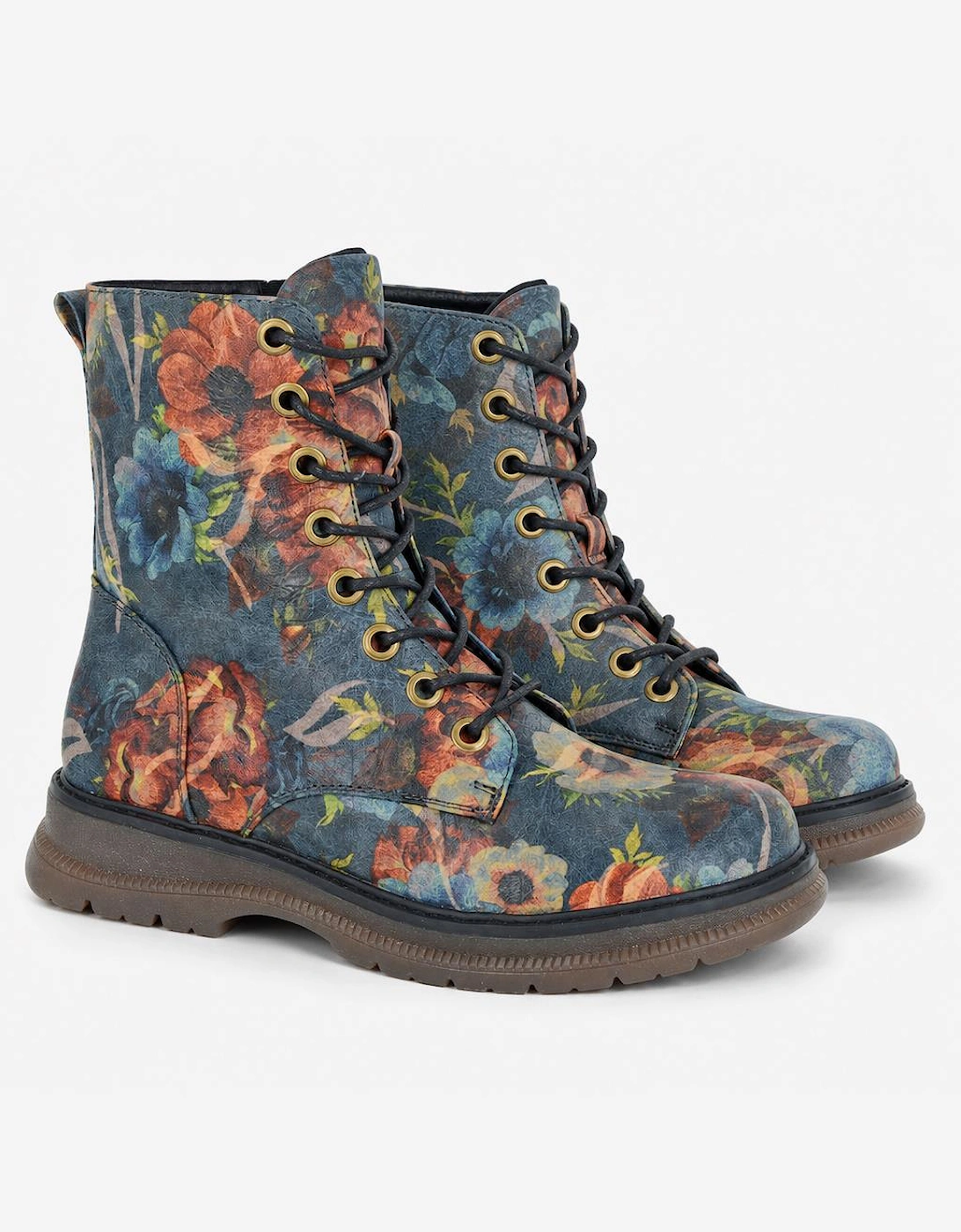 Cipriata AMBRETTA Womens Ankle Boots Blue Multi Floral