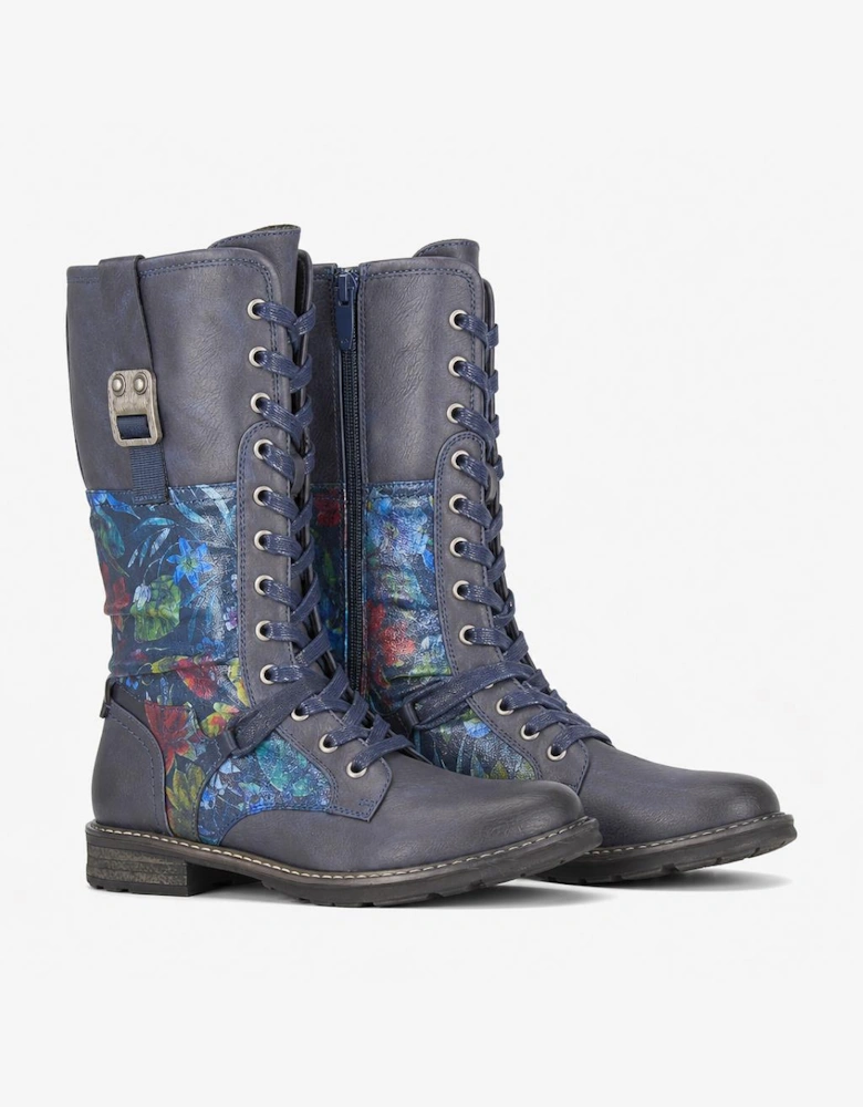 Cipriata ABELA Womens Tall Boots Navy/Floral