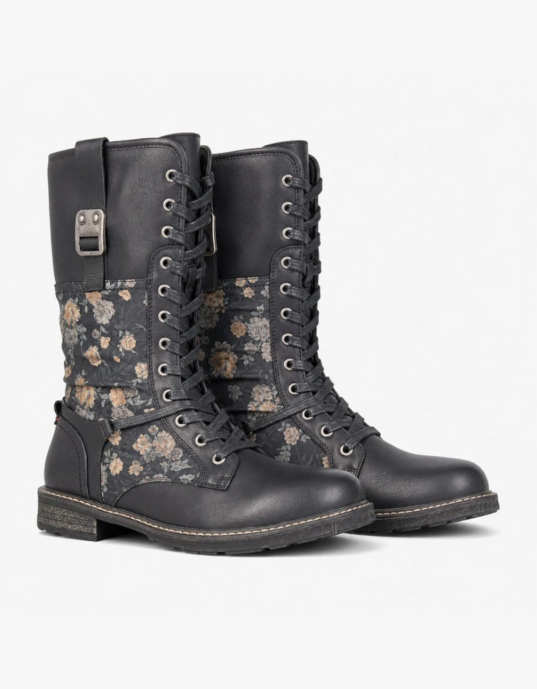 Cipriata ABELA Womens Tall Boots Black/Floral
