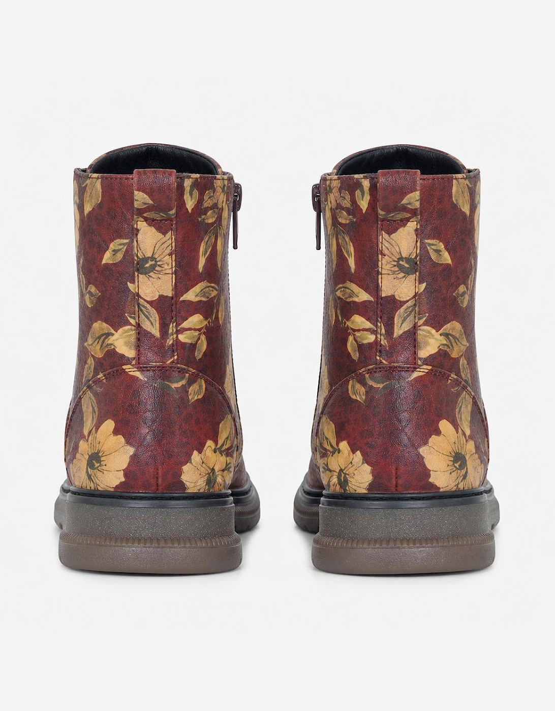 Cipriata AMBRETTA Womens Ankle Boots Burgundy Multi Floral