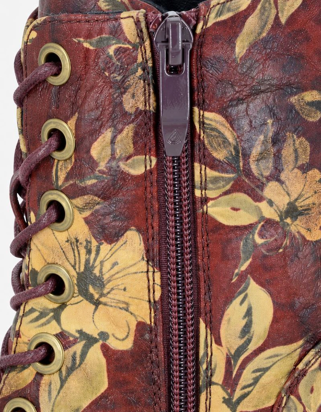 Cipriata AMBRETTA Womens Ankle Boots Burgundy Multi Floral