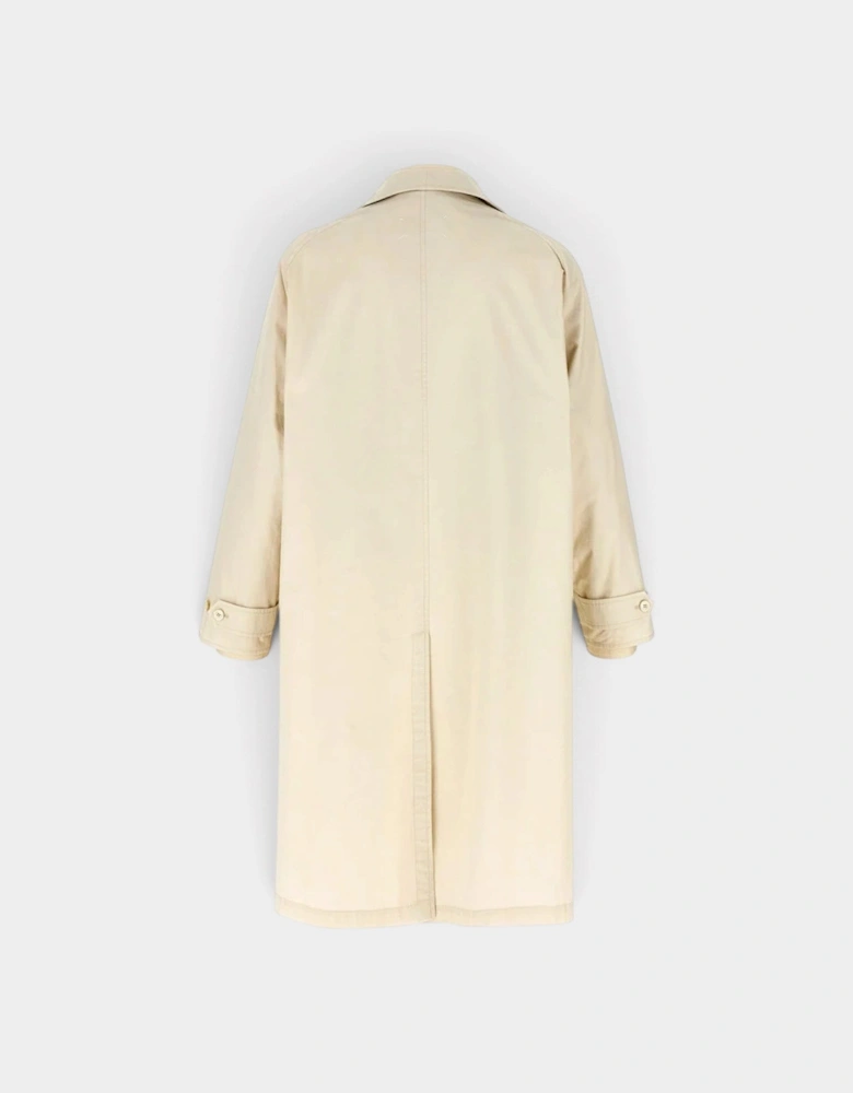 Longline Trench Coat Ivory White