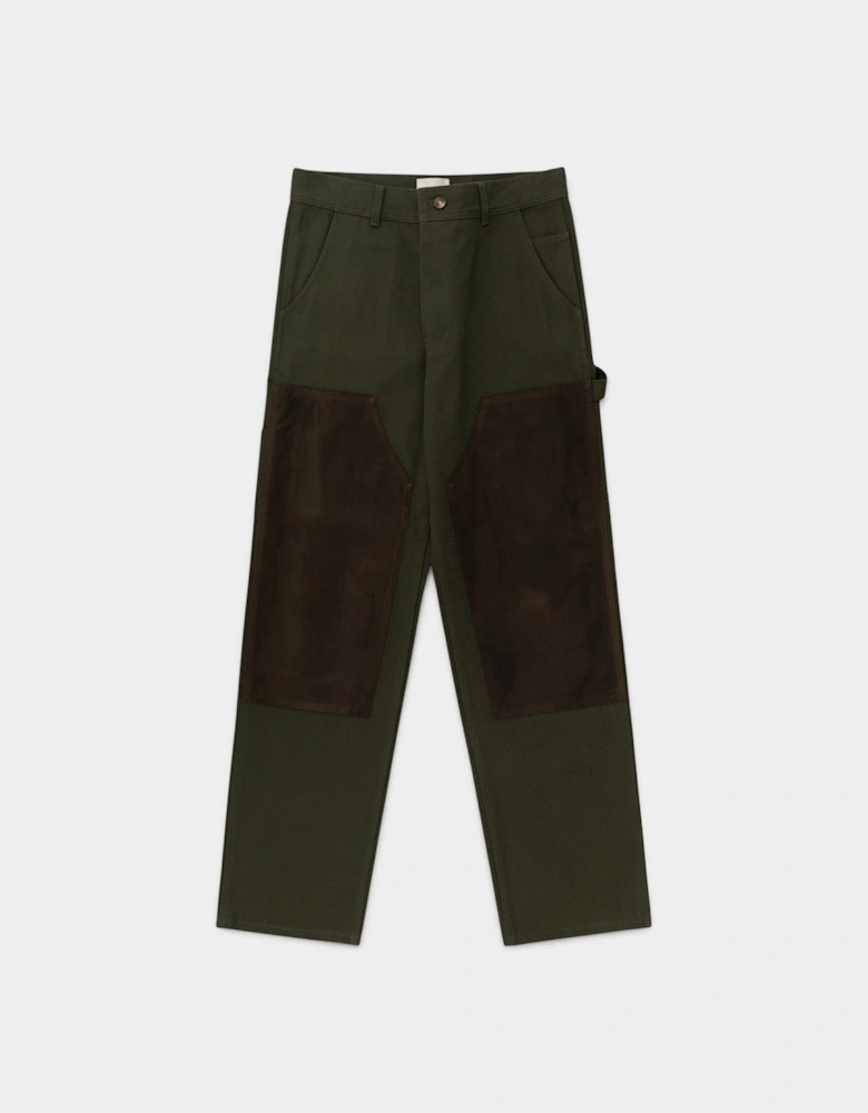 Utility Work Waxed Carpenter Pants Olive Green