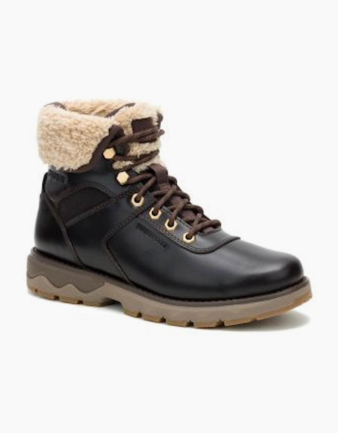 Fandom Roll Down Fur Waterproof P312605 Womens Dark Brown Boots