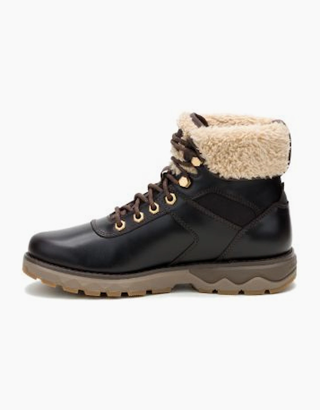 Fandom Roll Down Fur Waterproof P312605 Womens Dark Brown Boots