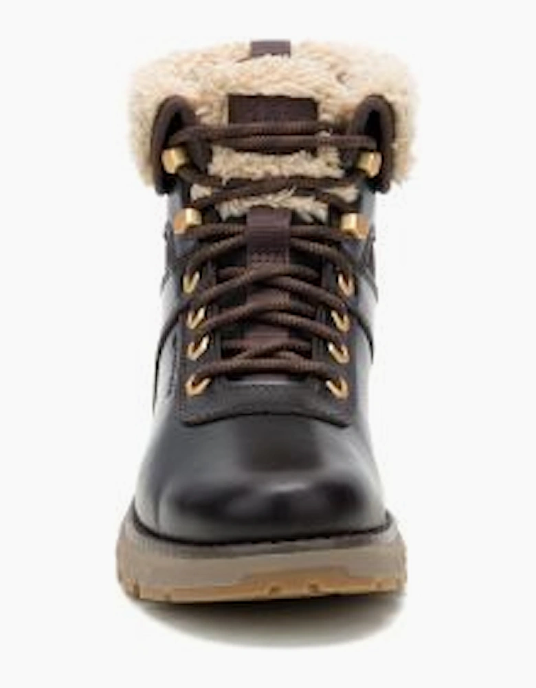 Fandom Roll Down Fur Waterproof P312605 Womens Dark Brown Boots