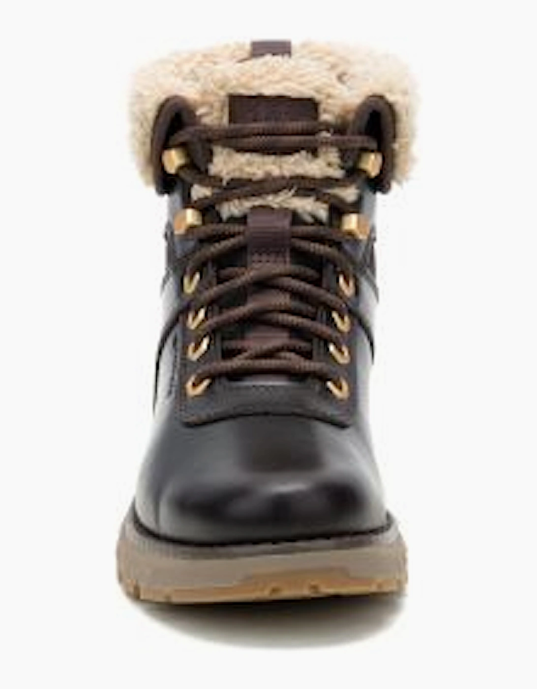 Fandom Roll Down Fur Waterproof P312605 Womens Dark Brown Boots