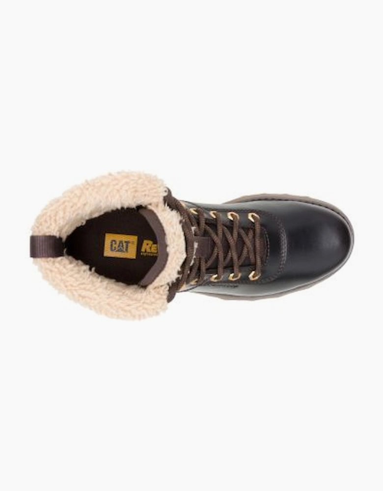 Fandom Roll Down Fur Waterproof P312605 Womens Dark Brown Boots