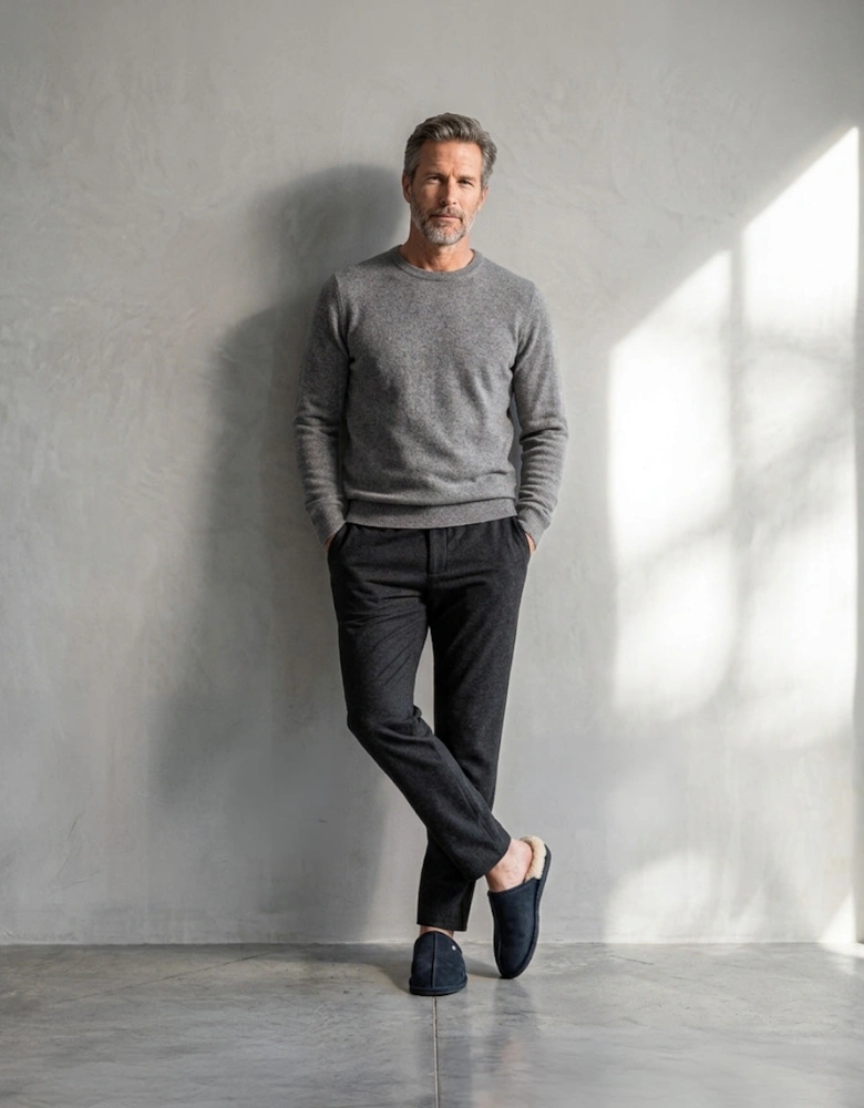 HOS Sheepskin EDWIN Mens Mules Navy