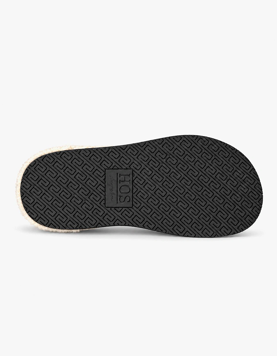 HOS Sheepskin EDWIN Mens Mules Black Leather