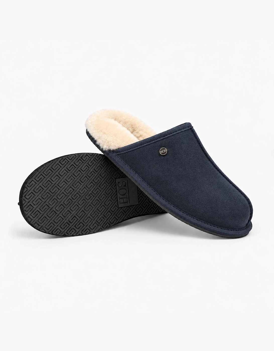 HOS Sheepskin EDWIN Mens Mules Navy