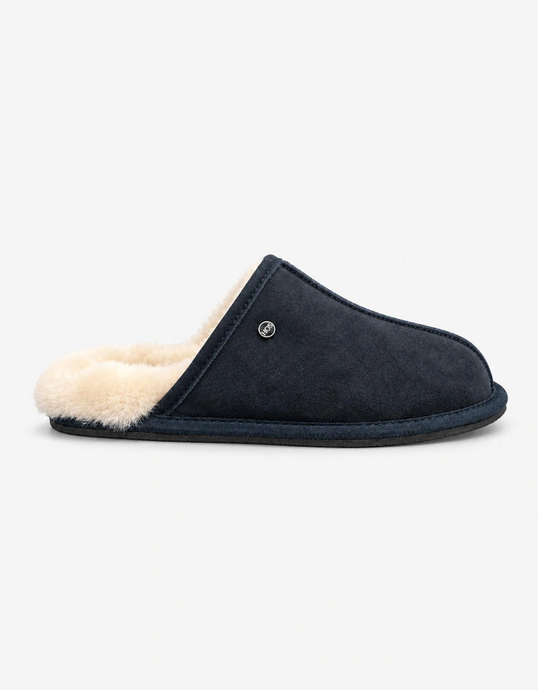 HOS Sheepskin EDWIN Mens Mules Navy