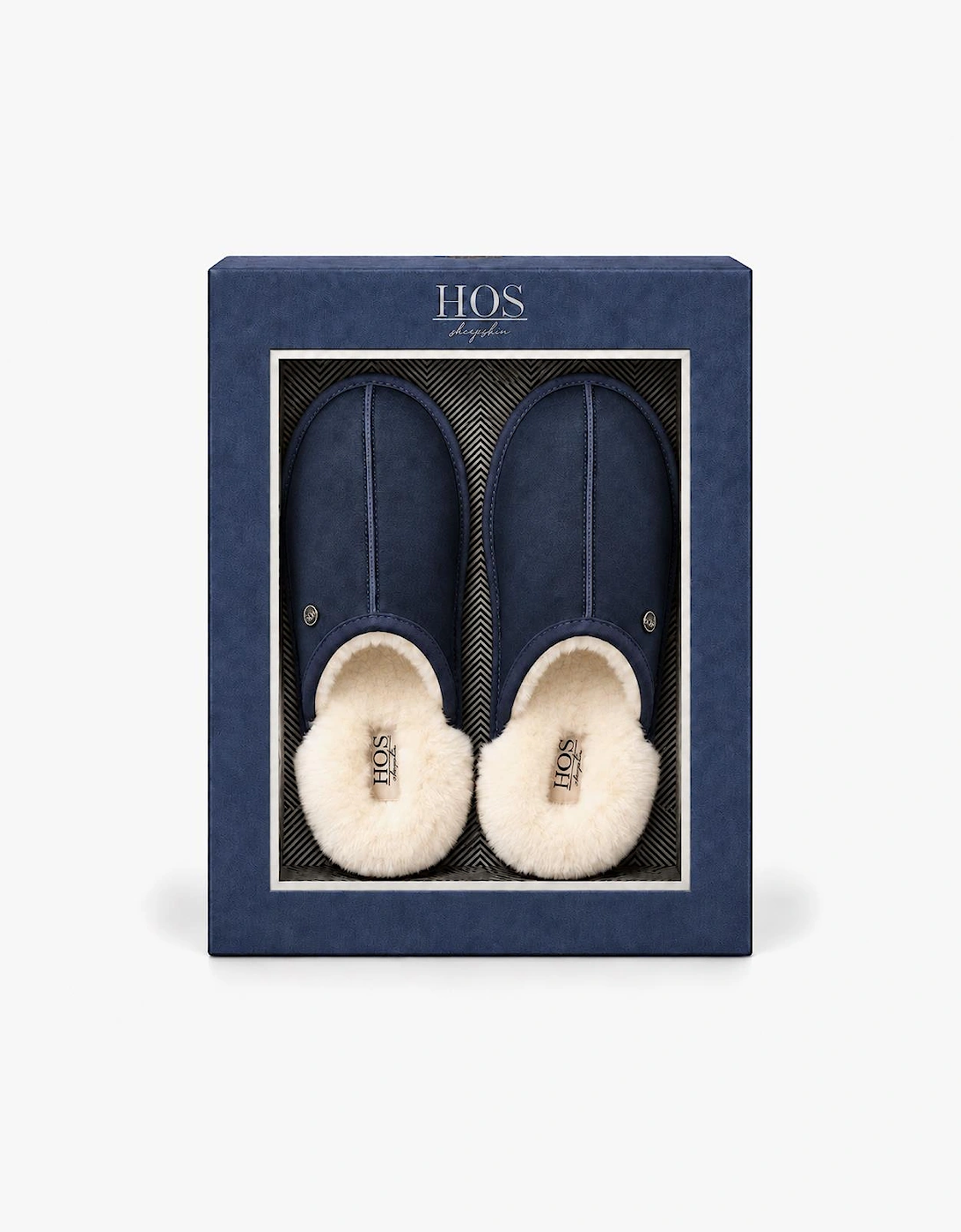 HOS Sheepskin EDWIN Mens Mules Navy