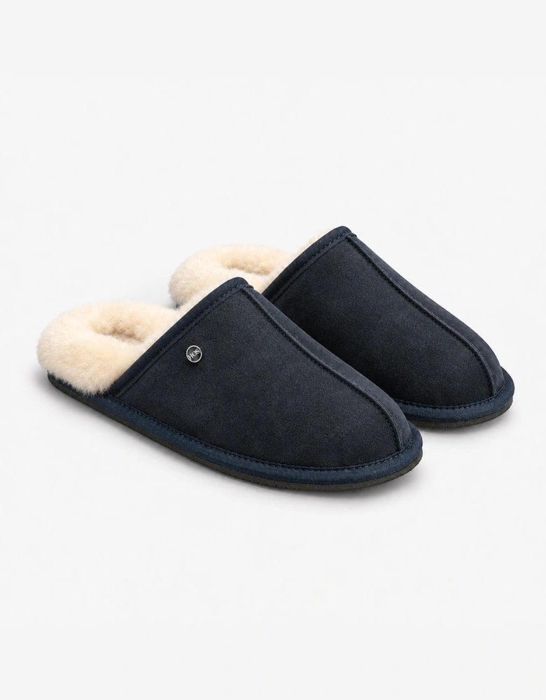 HOS Sheepskin EDWIN Mens Mules Navy