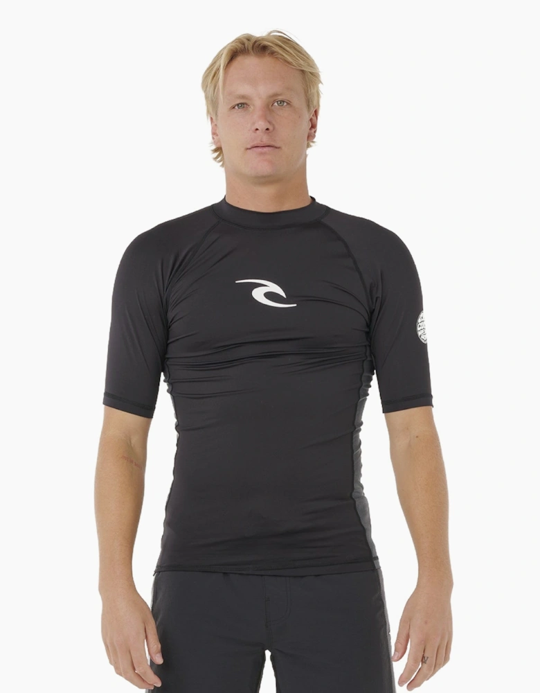 Rip Curl Mens Waves Icon Short Sleeve Rash Vest