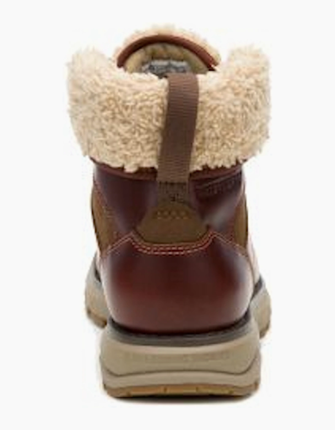 Fandom Roll Down Fur Waterproof P312606 Womens Brown Leather Boots
