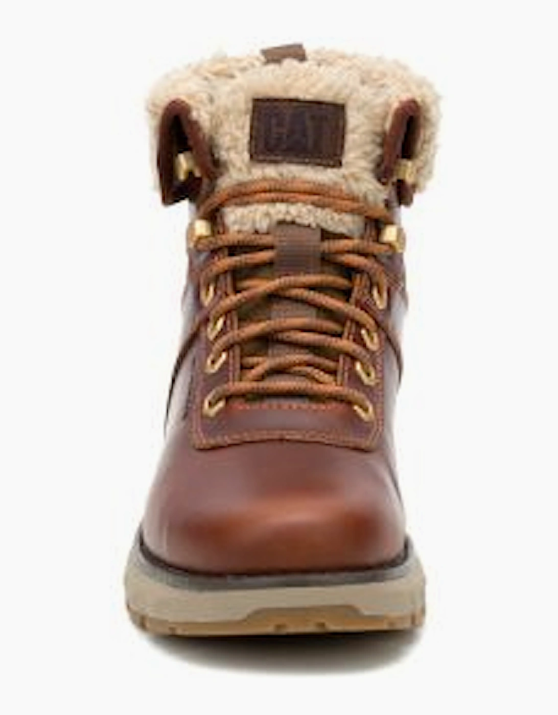 Fandom Roll Down Fur Waterproof P312606 Womens Brown Leather Boots