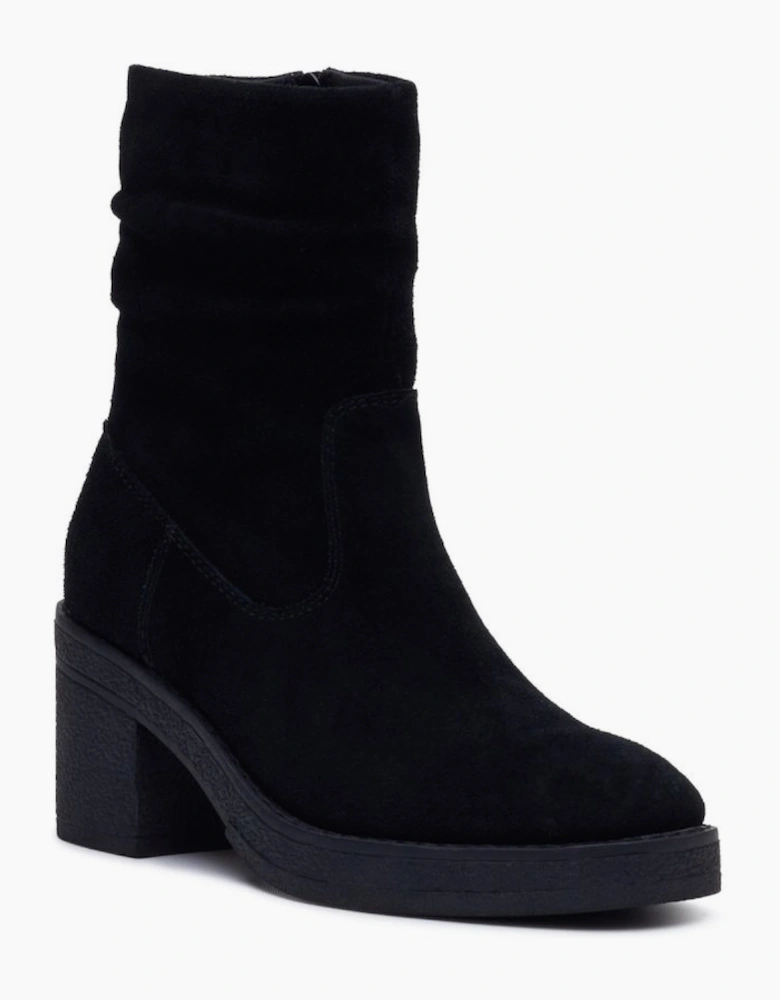 Flora Ruched Womens Ankle Boots