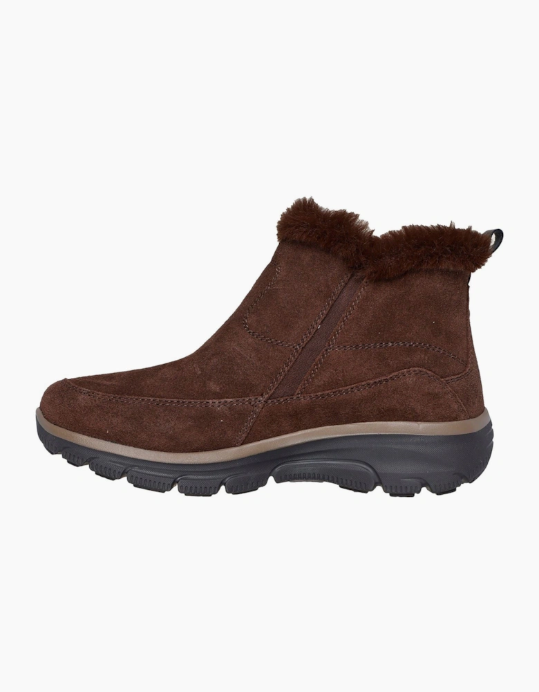 Skechers Easy Going Cool Zip! Leather Women's CHOCOLATE Winter Ankle Boots